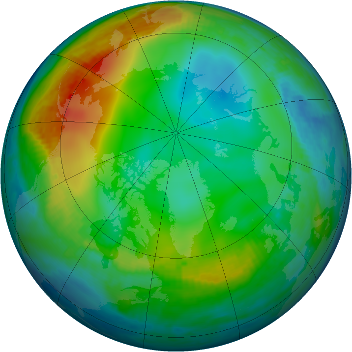 Arctic ozone map for 11 December 1999